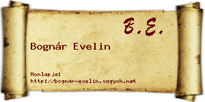 Bognár Evelin névjegykártya